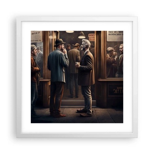 Pôster em moldura branca - Boa hora do dia - 40x40 cm