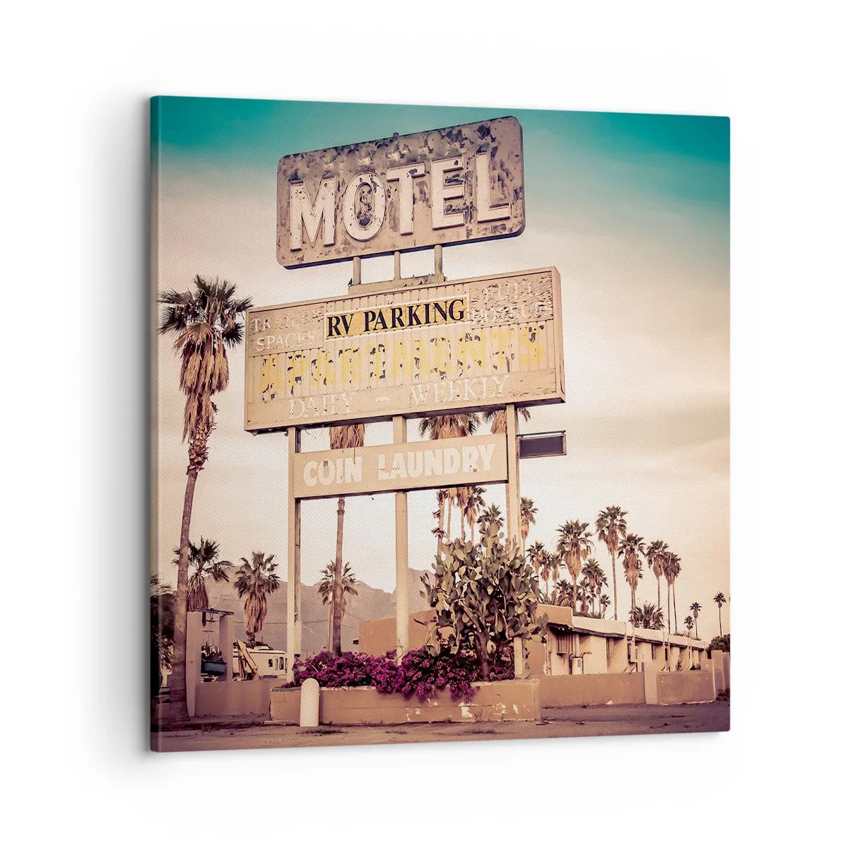 Quadro em tela - O tempo parou aqui - 60x60 cm