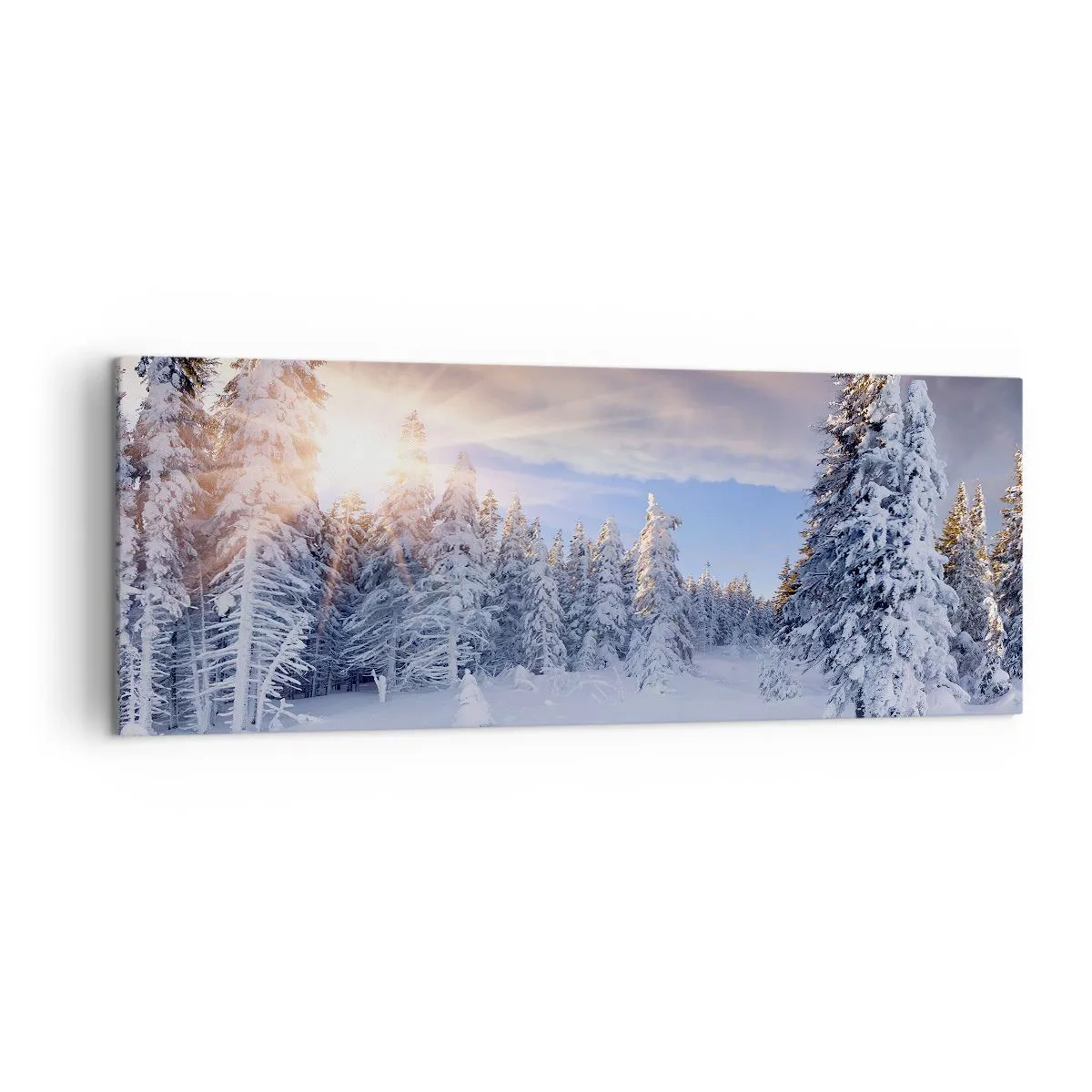 Quadro em tela - Espetáculo de neve da natureza - 140x50 cm