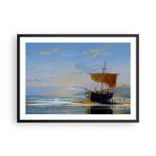 Pôster com moldura preta - Água, terra, ar - 70x50 cm