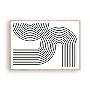Pôster com moldura de carvalho claro - Na curva - 100x70 cm