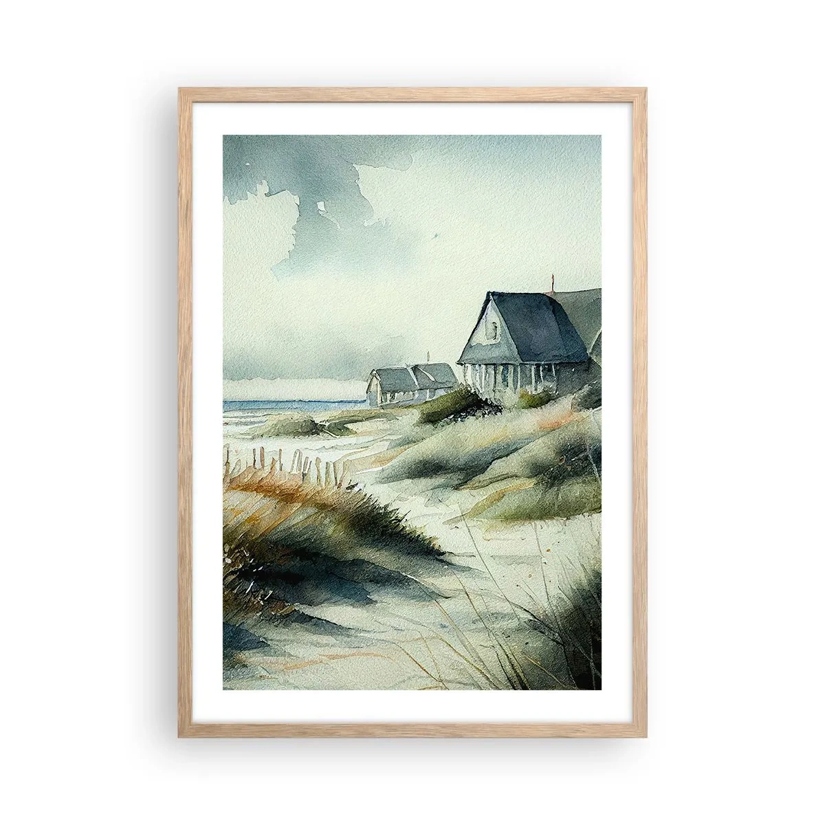 Pôster com moldura de carvalho claro - Longe da agitação - 50x70 cm