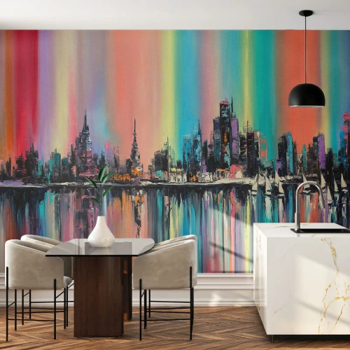 Papel de Parede Premium Sand - Brilho da noite - Cidade, Arquitetura, Rio - 100x70 cm
