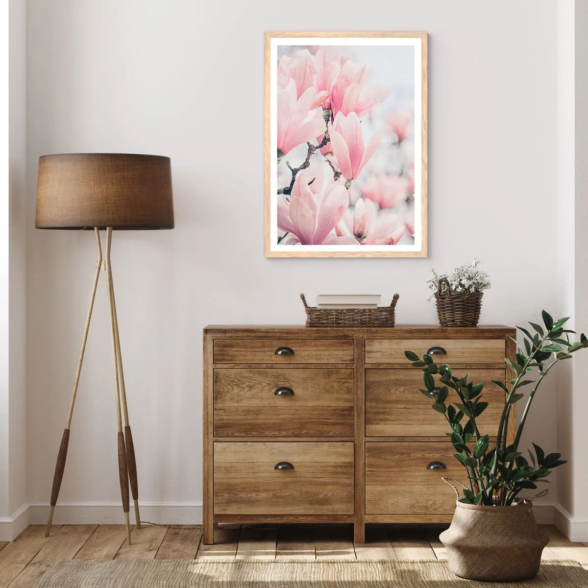 Pôster com moldura de carvalho claro - O ideal da subtileza - 61x91 cm