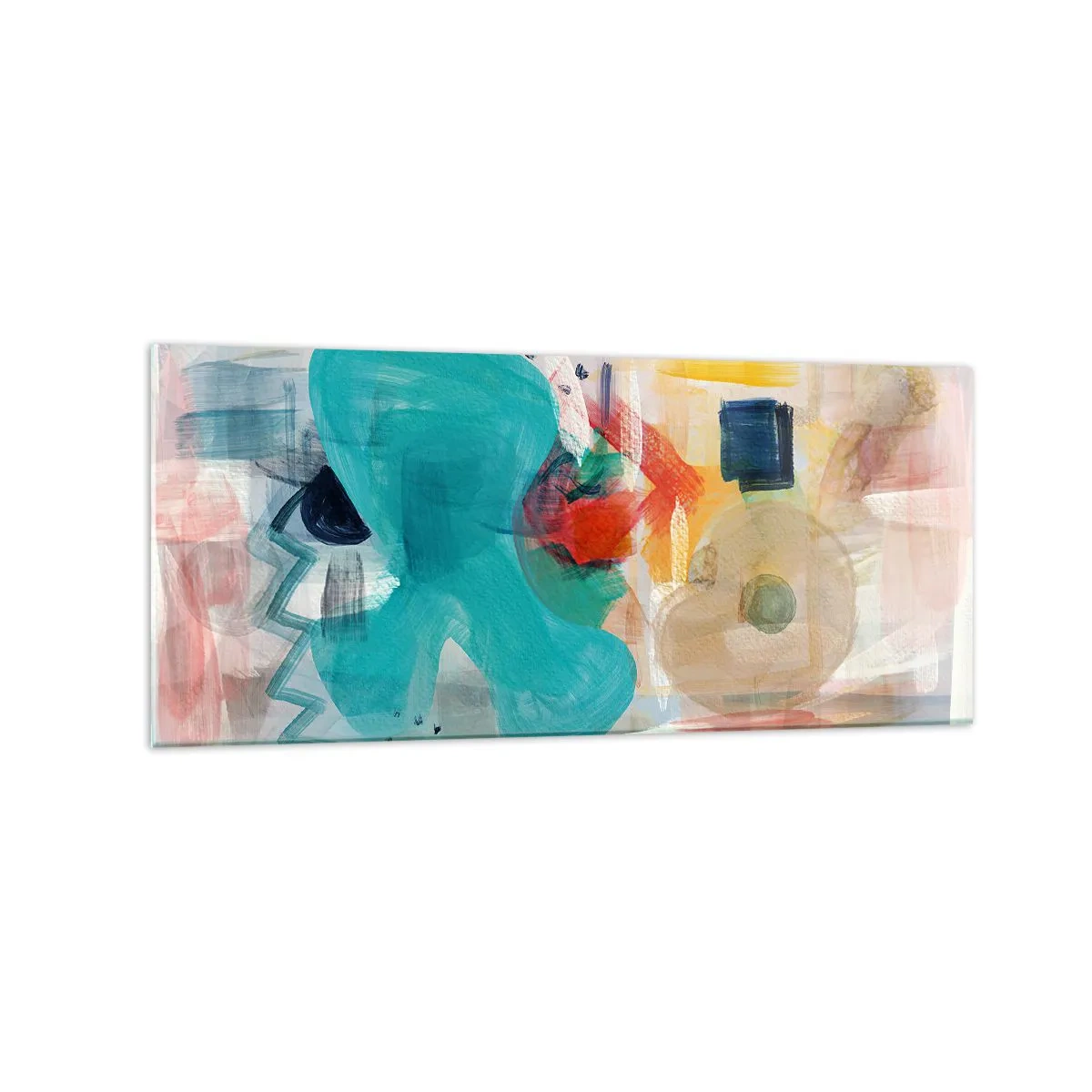 Quadro em vidro - Jogo colorido - 120x50 cm