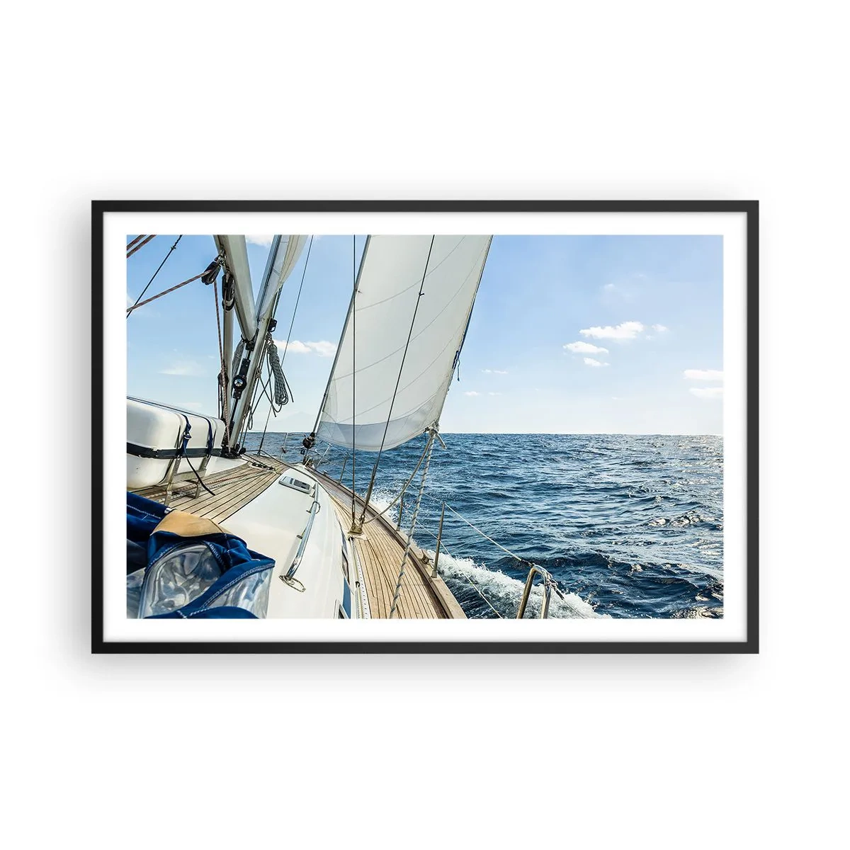 Pôster com moldura preta - Ahoy, aventura - 91x61 cm