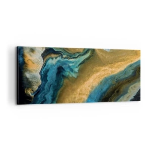 Quadro em tela - Azul – amarelo – influências mútuas - 100x40 cm