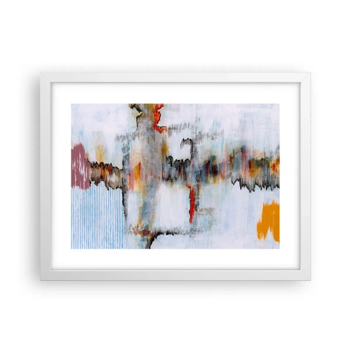 Pôster em moldura branca - Com um palito na água - 40x30 cm