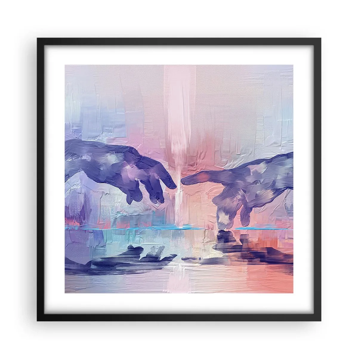 Pôster com moldura preta - Faísca divina da vida - 50x50 cm
