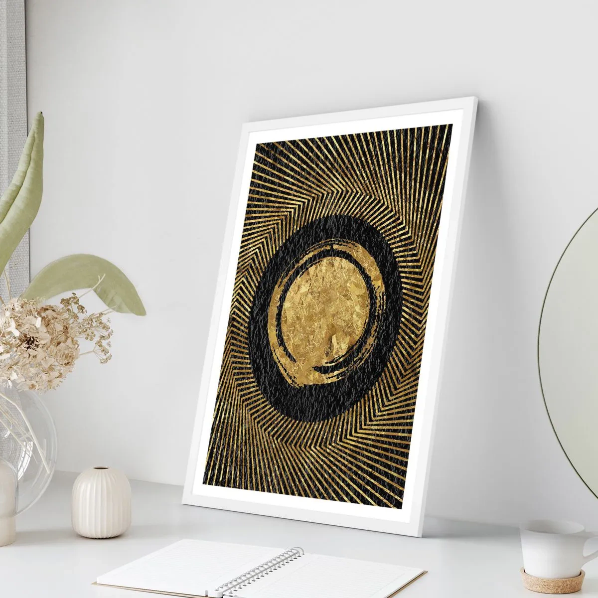 Pôster em moldura branca - Composição glamourosa - 61x91 cm