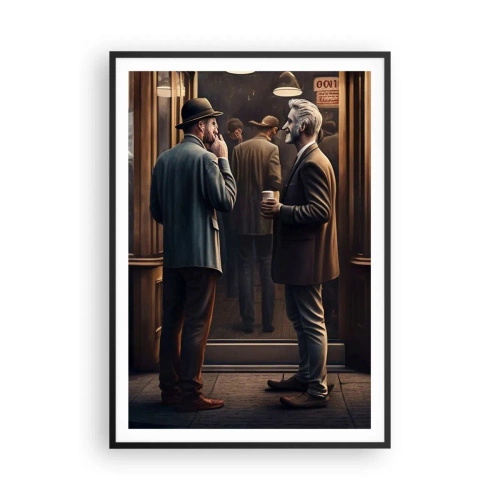 Pôster com moldura preta - Boa hora do dia - 70x100 cm