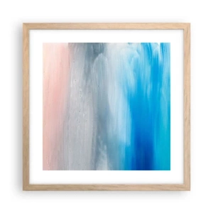 Pôster com moldura de carvalho claro - Elementos: ar - 40x40 cm