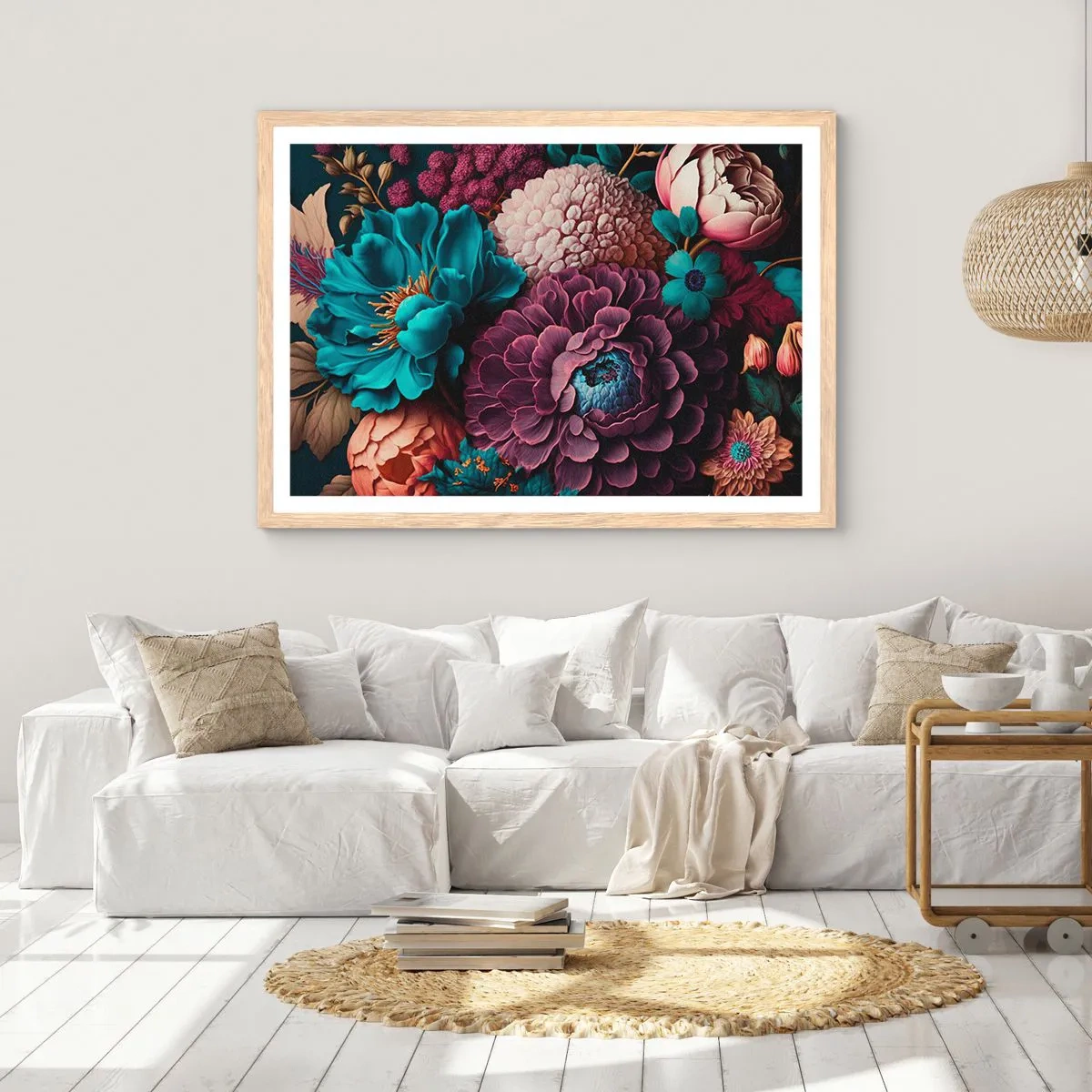 Pôster com moldura de carvalho claro - Natureza em abundância - 100x70 cm