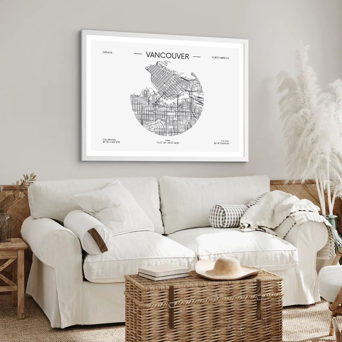 Pôster em moldura branca - Anatomia de Vacouver - 91x61 cm