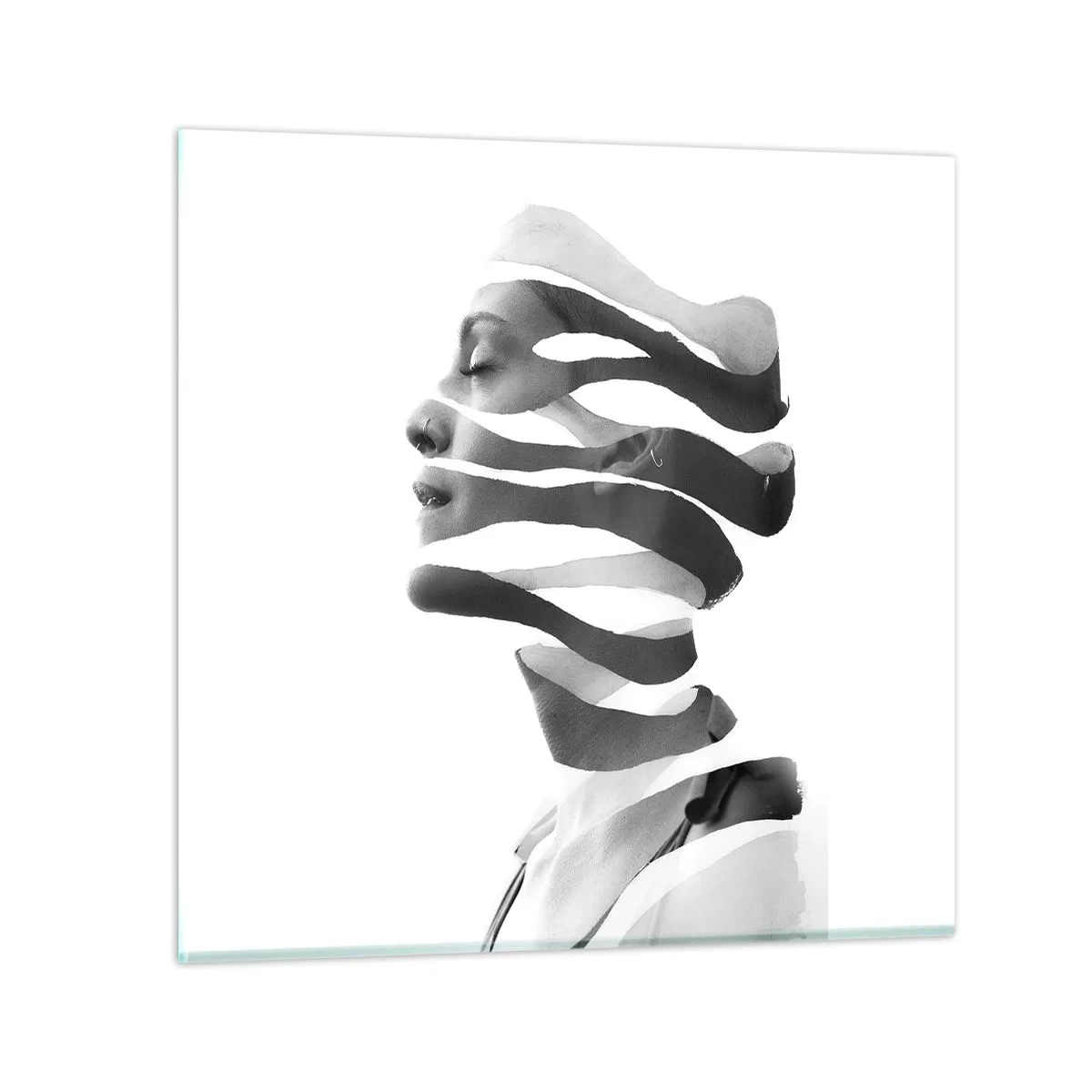 Quadro em vidro - Retrato surrealista - 70x70 cm