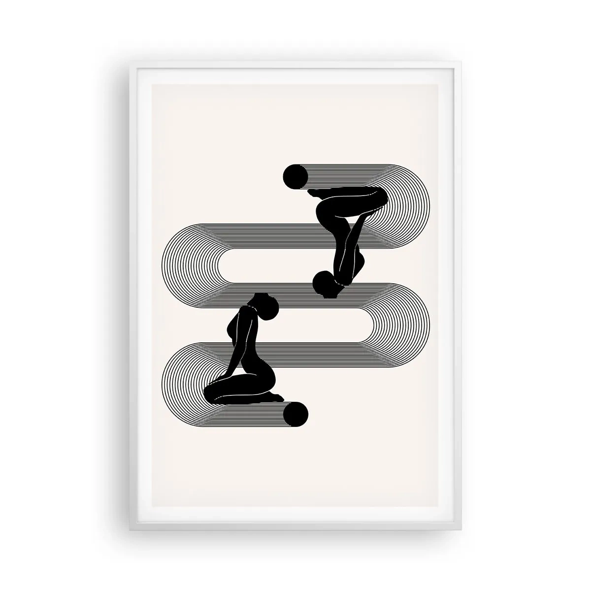 Pôster em moldura branca - Simetria sensual - 70x100 cm