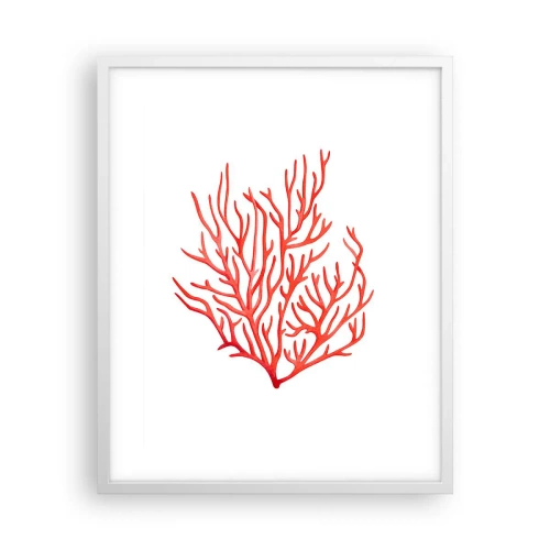 Pôster em moldura branca - Filigrana coral - 40x50 cm