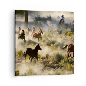 Quadro em tela - Competição - liberdade ou força masculina? - 70x70 cm