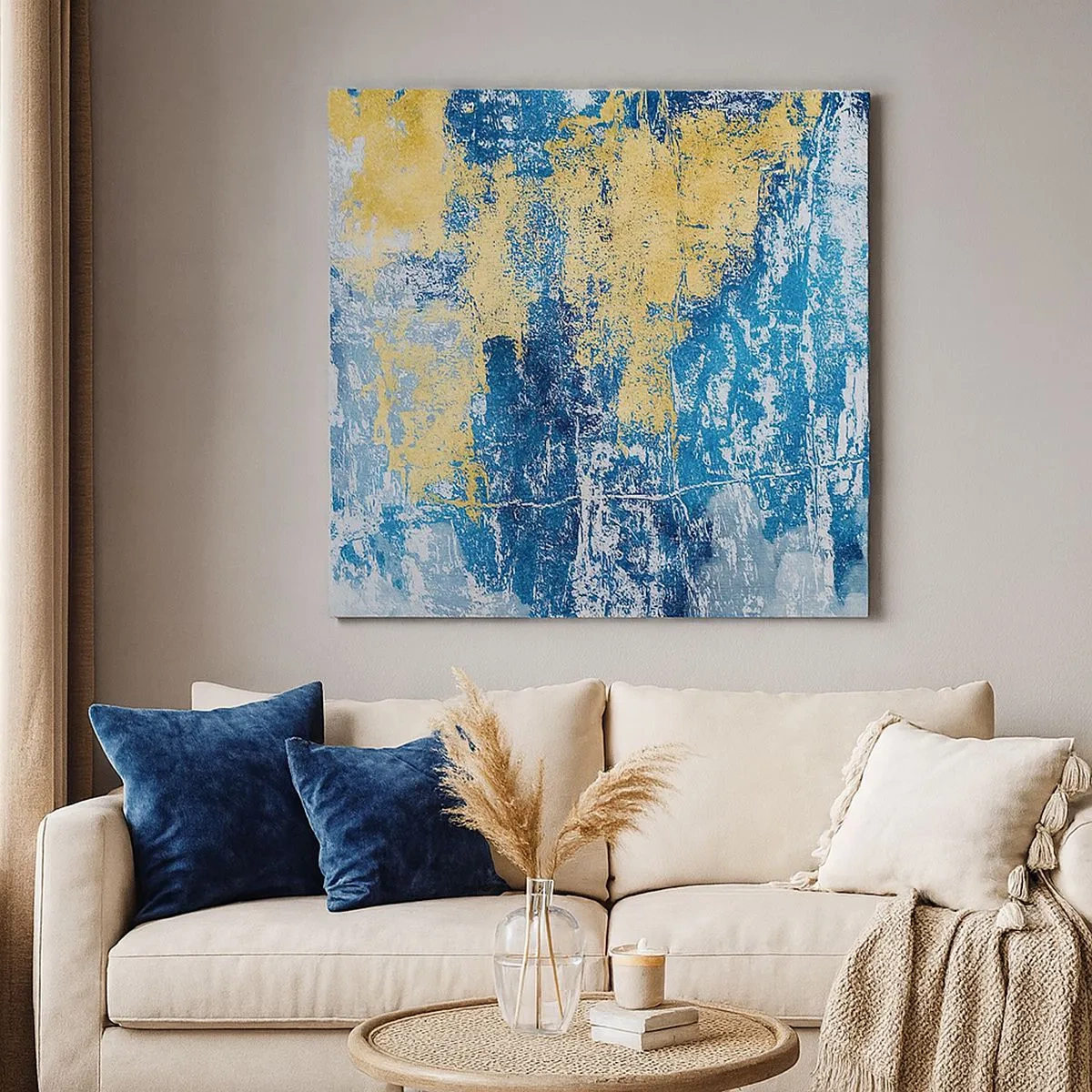 Quadro em tela - Abstração cheia de clima - 30x30 cm