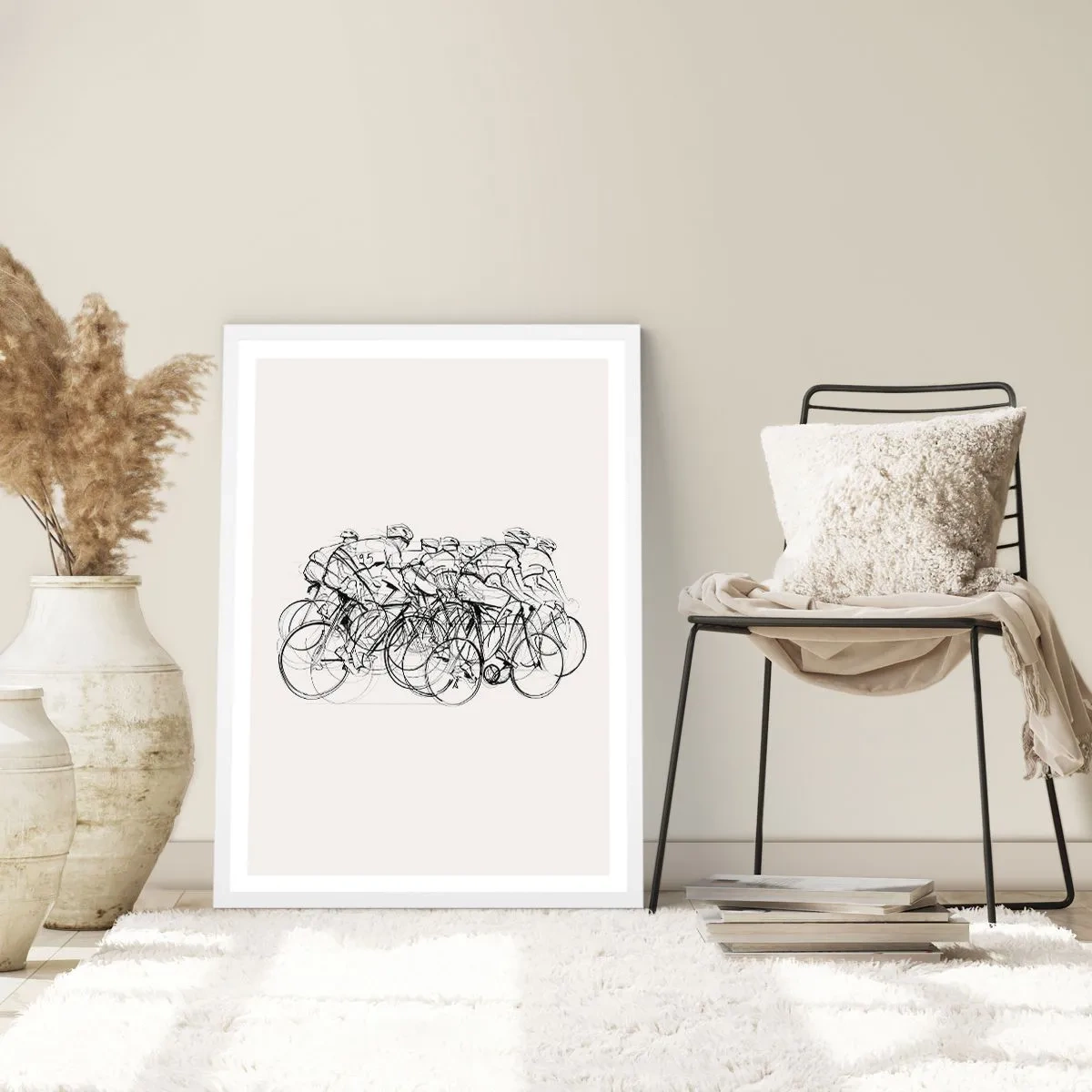 Pôster em moldura branca - Juntos como uma equipa - 61x91 cm