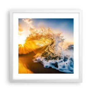 Pôster em moldura branca - Diversão na areia - 40x40 cm