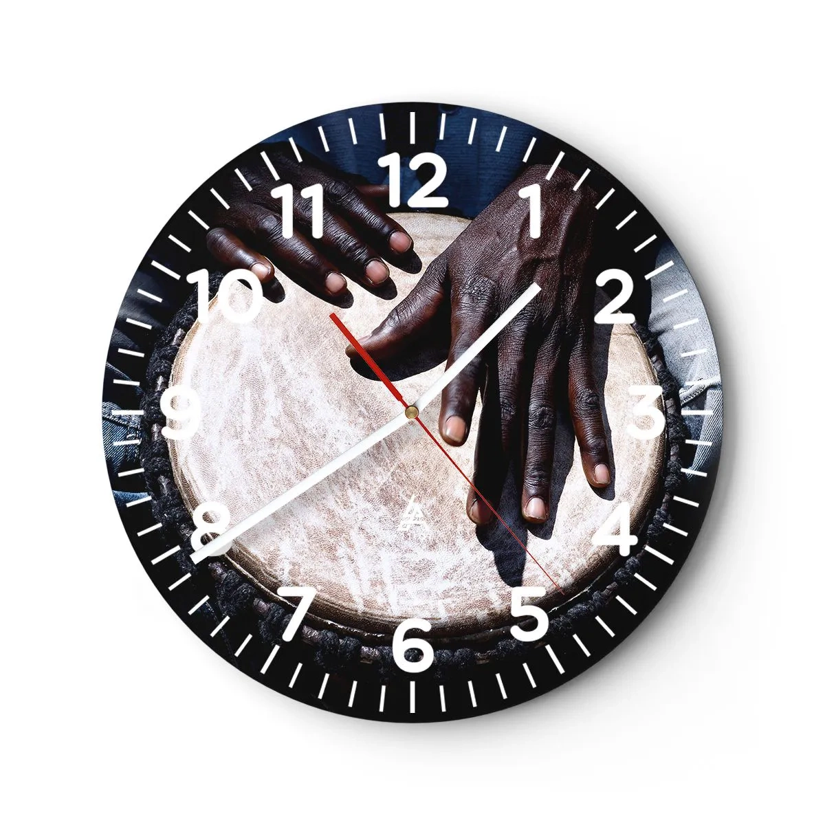 Relógio de parede - Relógio em vidro - Viva no seu próprio ritmo - 30x30 cm
