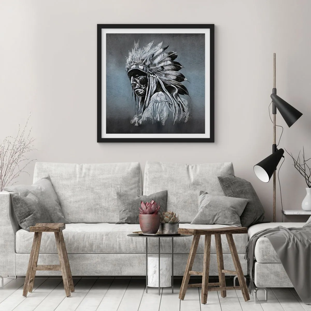 Pôster com moldura preta - De volta às raízes - 40x40 cm