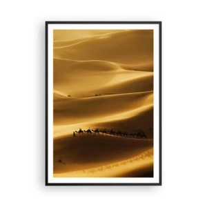 Pôster com moldura preta - Caravana nas ondas do deserto - 70x100 cm