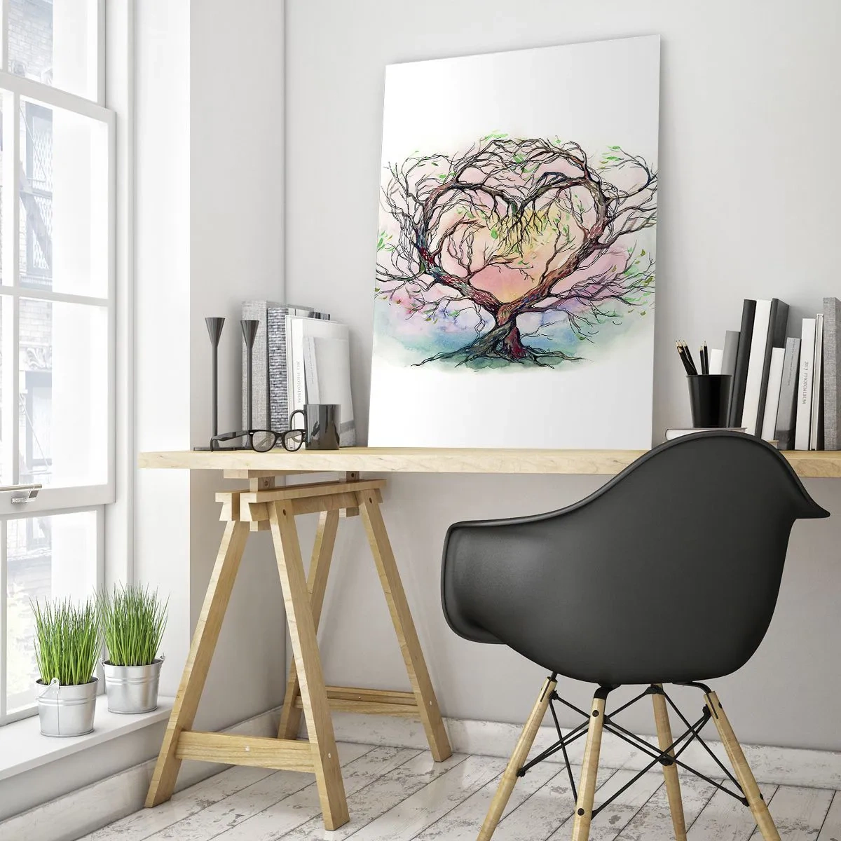 Quadro em vidro - Juntos contra os vendavais - 80x120 cm