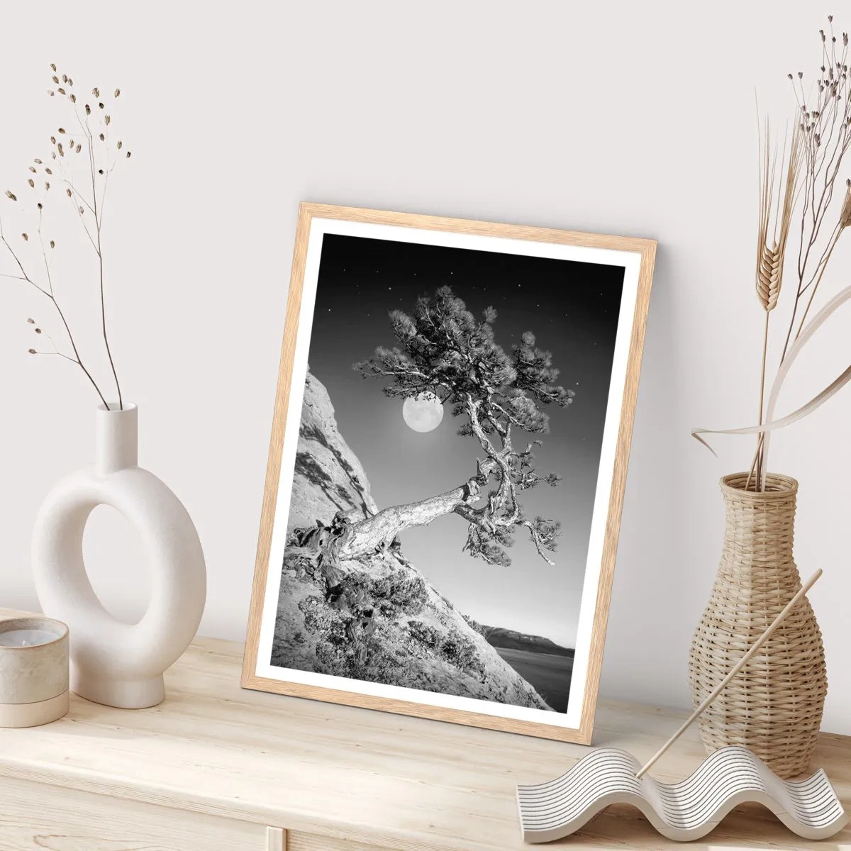 Pôster com moldura de carvalho claro - Guerreira vitoriosa - 70x100 cm