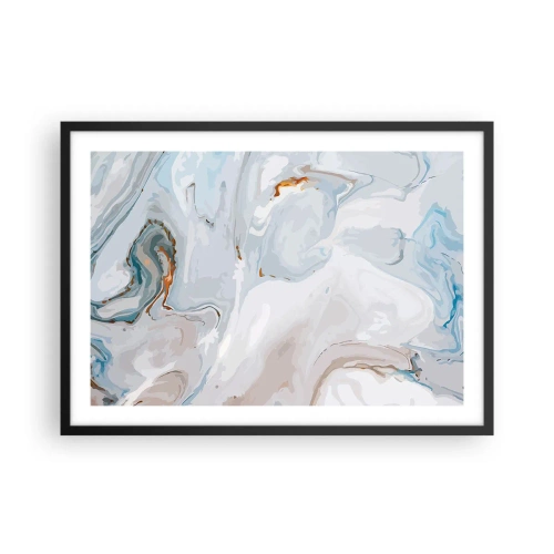 Pôster com moldura preta - Branco elevado - 70x50 cm