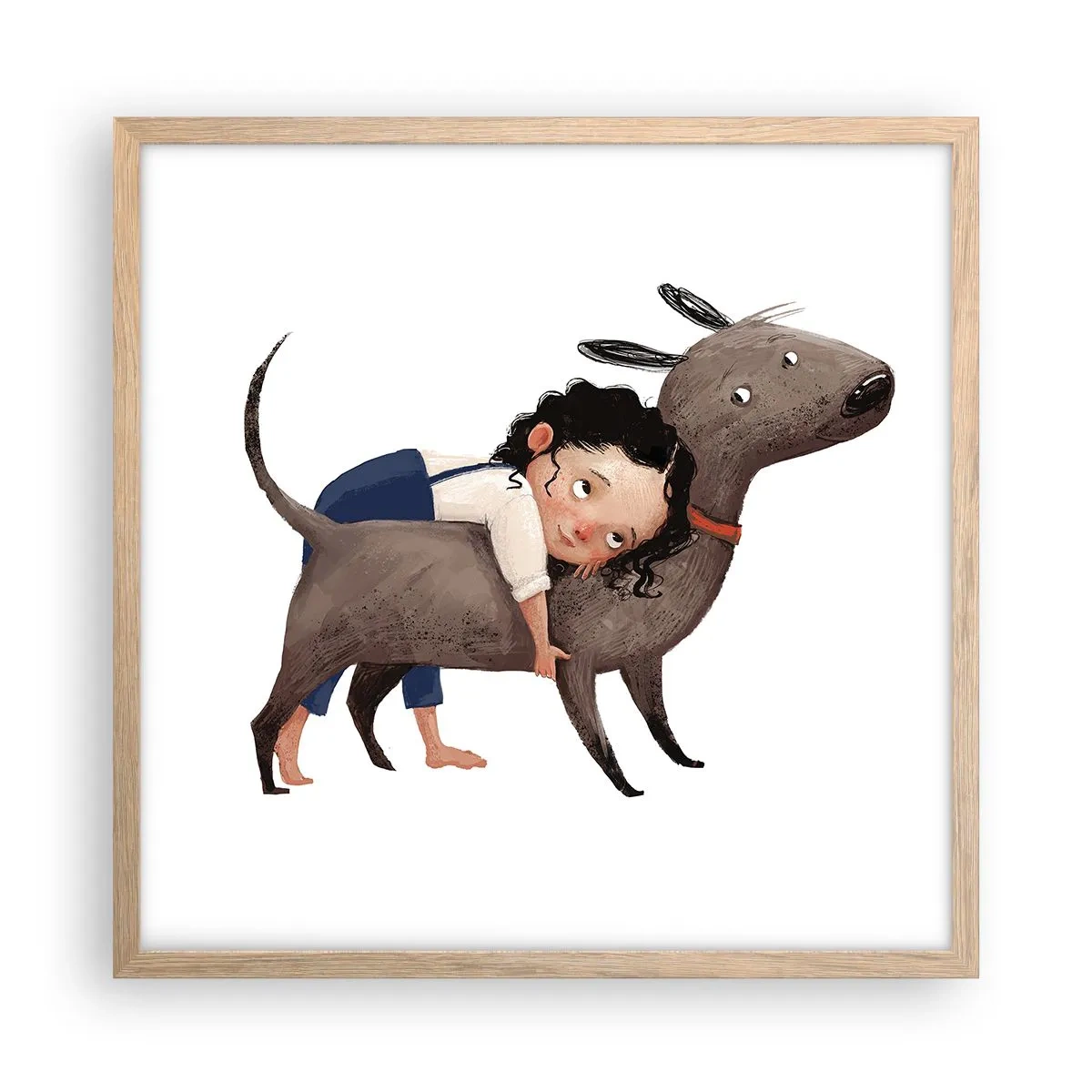 Pôster com moldura de carvalho claro - Melhores amigos - 50x50 cm