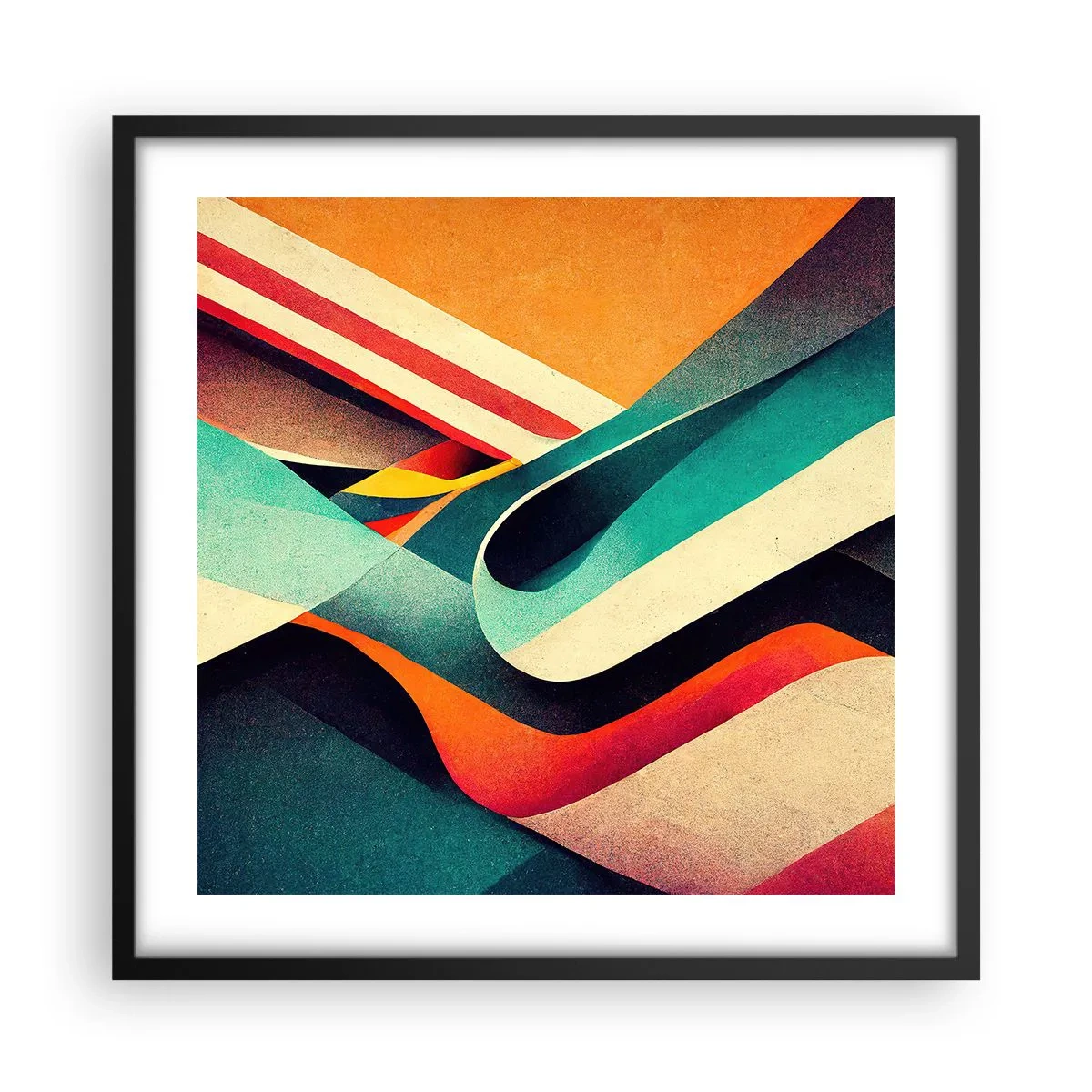 Pôster com moldura preta - Composição intensa - 50x50 cm