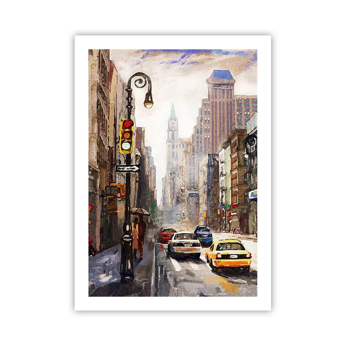Pôster - Nova York – colorida também na chuva  - 50x70 cm