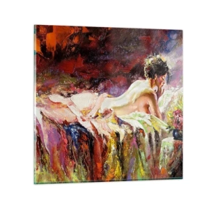 Quadro em vidro - Vênus pensativa - 70x70 cm