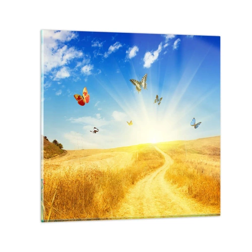 Quadro em vidro - E como não amar o verão? - 50x50 cm