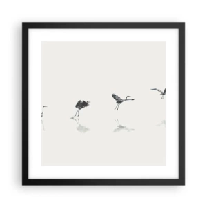 Pôster com moldura preta - Quatro passos simples - 40x40 cm