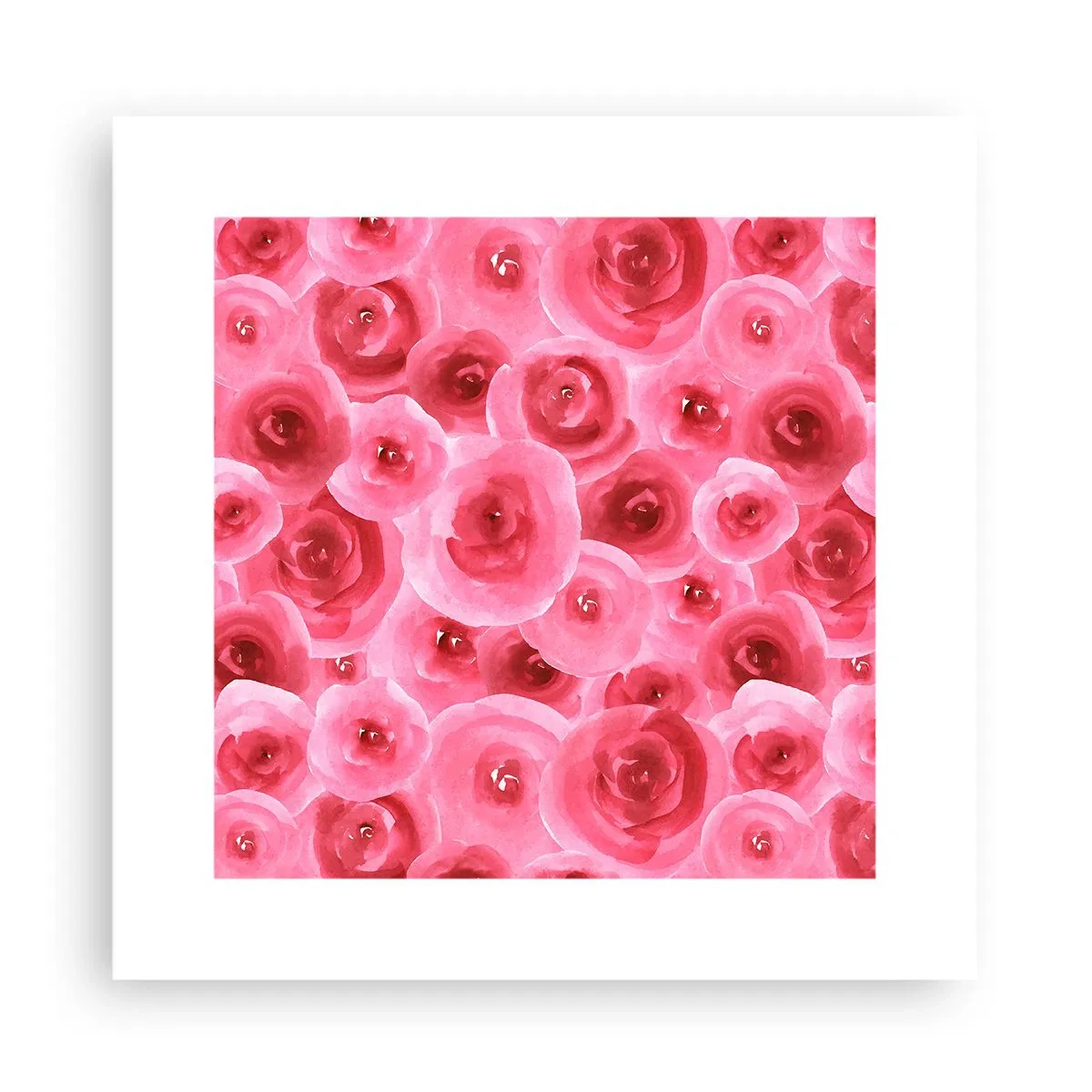 Pôster - Rosas acima e abaixo - 30x30 cm