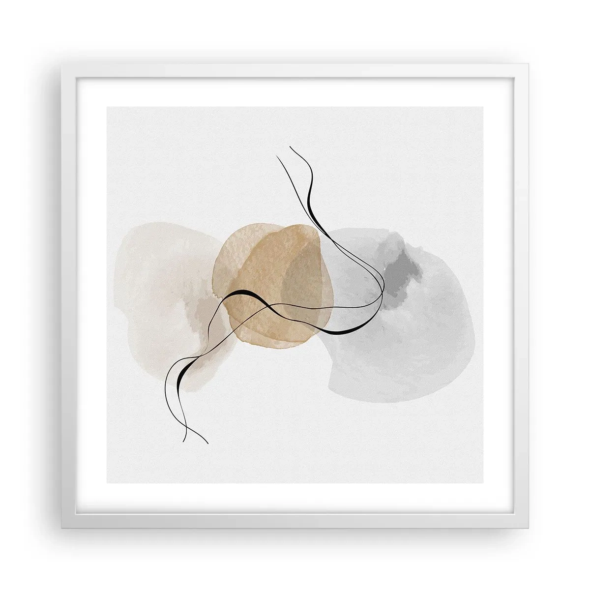 Pôster em moldura branca - Contas ao vento - 50x50 cm