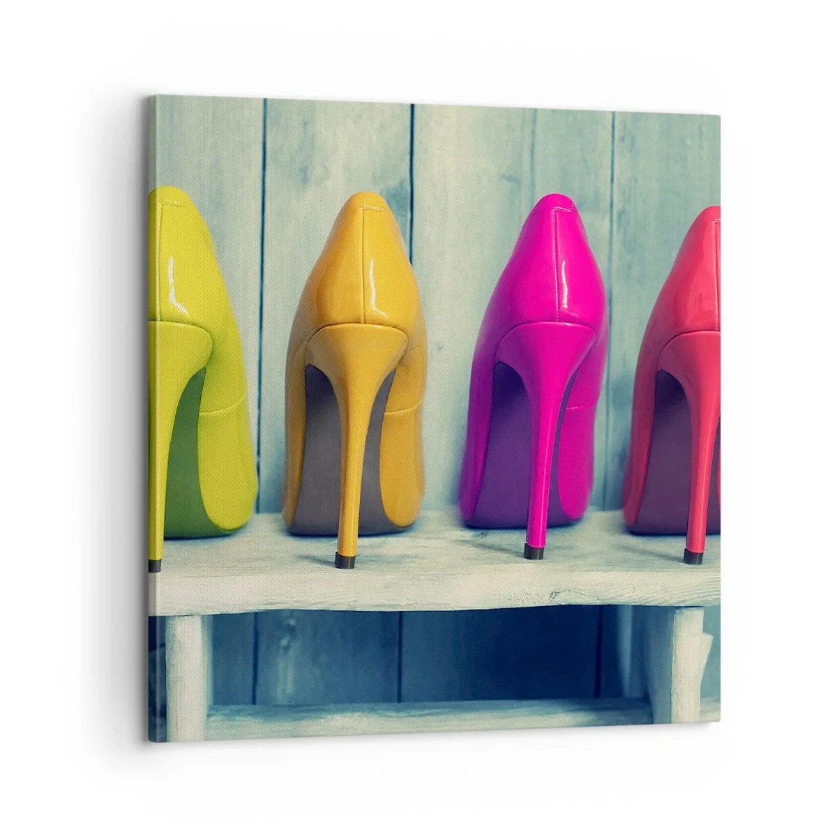 Quadro em tela - Um passeio no arco-íris - 60x60 cm