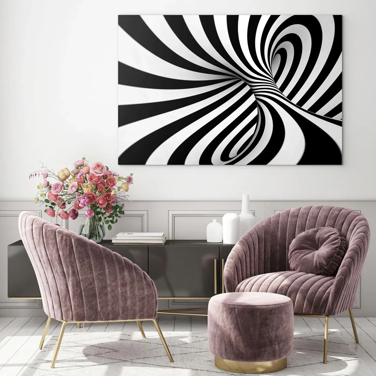 Quadro em vidro - Composição: espaço dançante - 120x80 cm