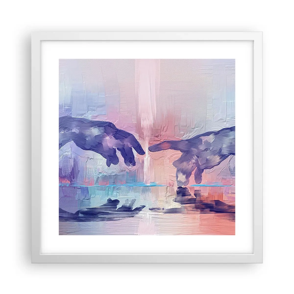 Pôster em moldura branca - Faísca divina da vida - 40x40 cm