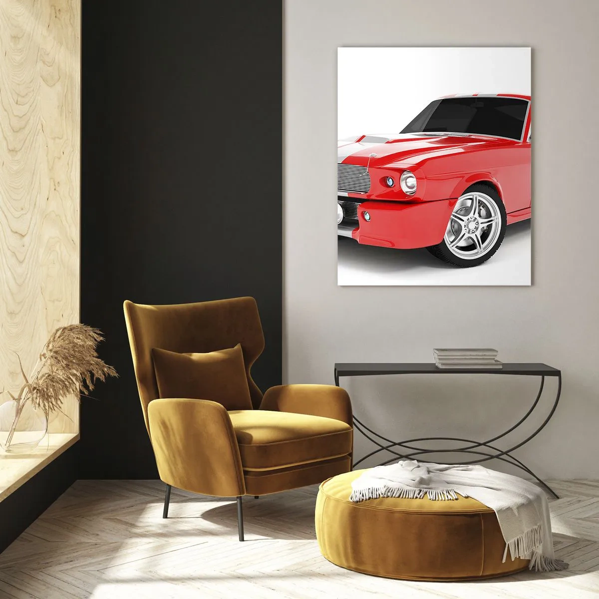 Quadro em vidro - Mustang rápido como o vento - 80x120 cm