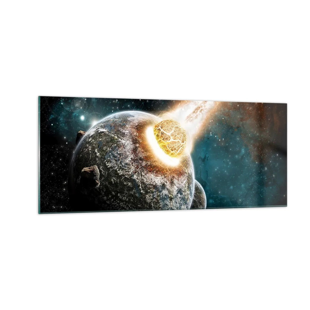 Quadro em vidro - Extinção ou nascimento? - 100x40 cm