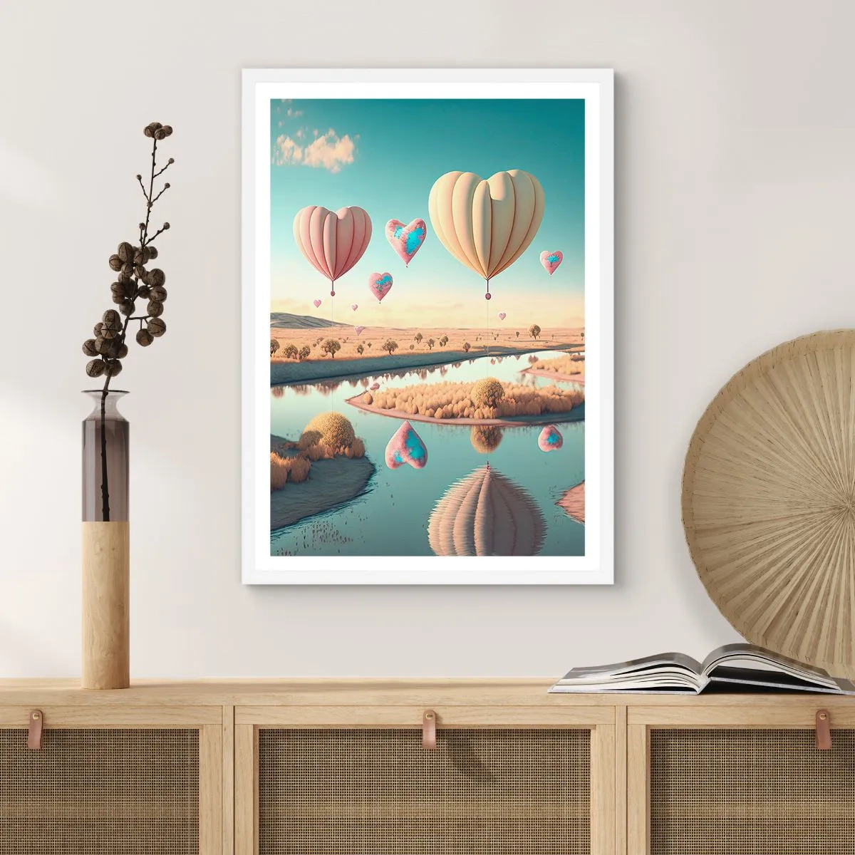 Pôster em moldura branca - O amor permite se reerguer - 50x70 cm