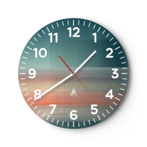 Relógio de parede - Relógio em vidro - Resumo: ondas de luz - 40x40 cm