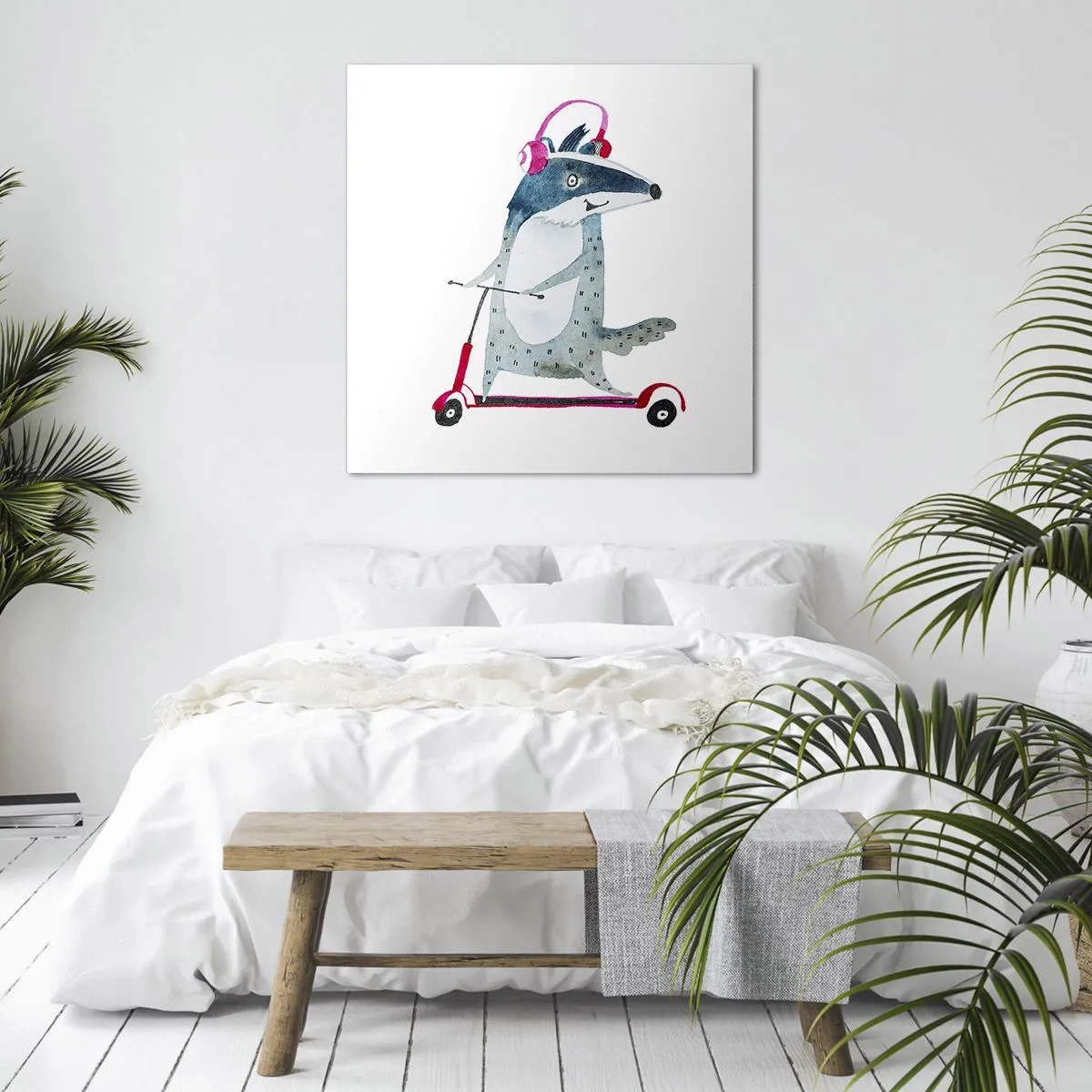 Quadro em tela - A alegria do texugo - 40x40 cm