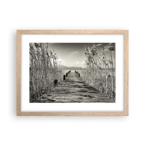 Pôster com moldura de carvalho claro - No silêncio da relva - 40x30 cm