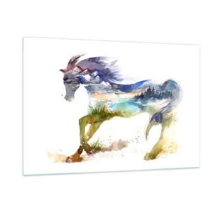 Quadro em vidro - Do prado direto para o céu - 120x80 cm