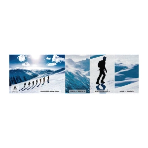 Amostra de papel de parede Premium Canvas - A equipa vencedora - Caminhada na montanha, Paisagem, Alpes - 100x30 cm